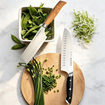 WICKWILLOW 7” Santoku Knife – Sharp Forged German Steel Kitchen Knife