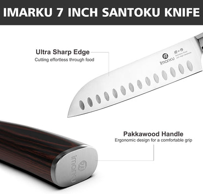 imarku Santoku Knife 7 Inch with Sharp Japanese High Carbon Stainless Steel