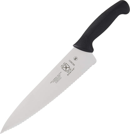 Mercer Culinary M22707 Millennia Black Handle, 7-Inch Granton Edge, Santoku Knife