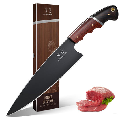 DRGSKL Kitchen Knife Set with Bag - 6 PCS Chef Knife Set with Wooden Handle