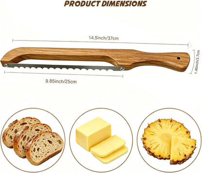 Sourdough Bread Knife for Homemade Bread, Bread Slicer-Cutter& Bread Bow Knife for Sourdough with Ergonomic Grip for Easy, Clean & Even Slicing, Bread Saw