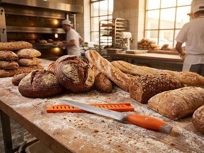 VITUER Bread Knife with Cover, 8 inch Serrated Bread Knife for homemade bread, Bread Cutter Ideal for Slicing Homemade Bread, Bagels, Cake (8-Inch Blade with 5-Inch Handle)