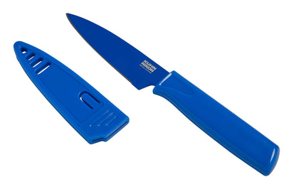 Kuhn Rikon Colori® Paring Knife – 4 Inch Japanese Stainless Steel, Nonstick Blade, Ergonomic Handle & Sheath, Rainbow