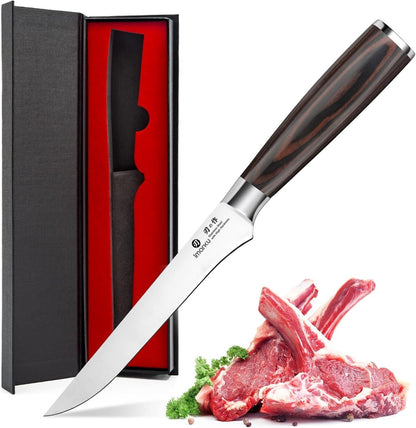 imarku Fillet Knife 6 Inch, German High Carbon Stainless Steel Boning Knife