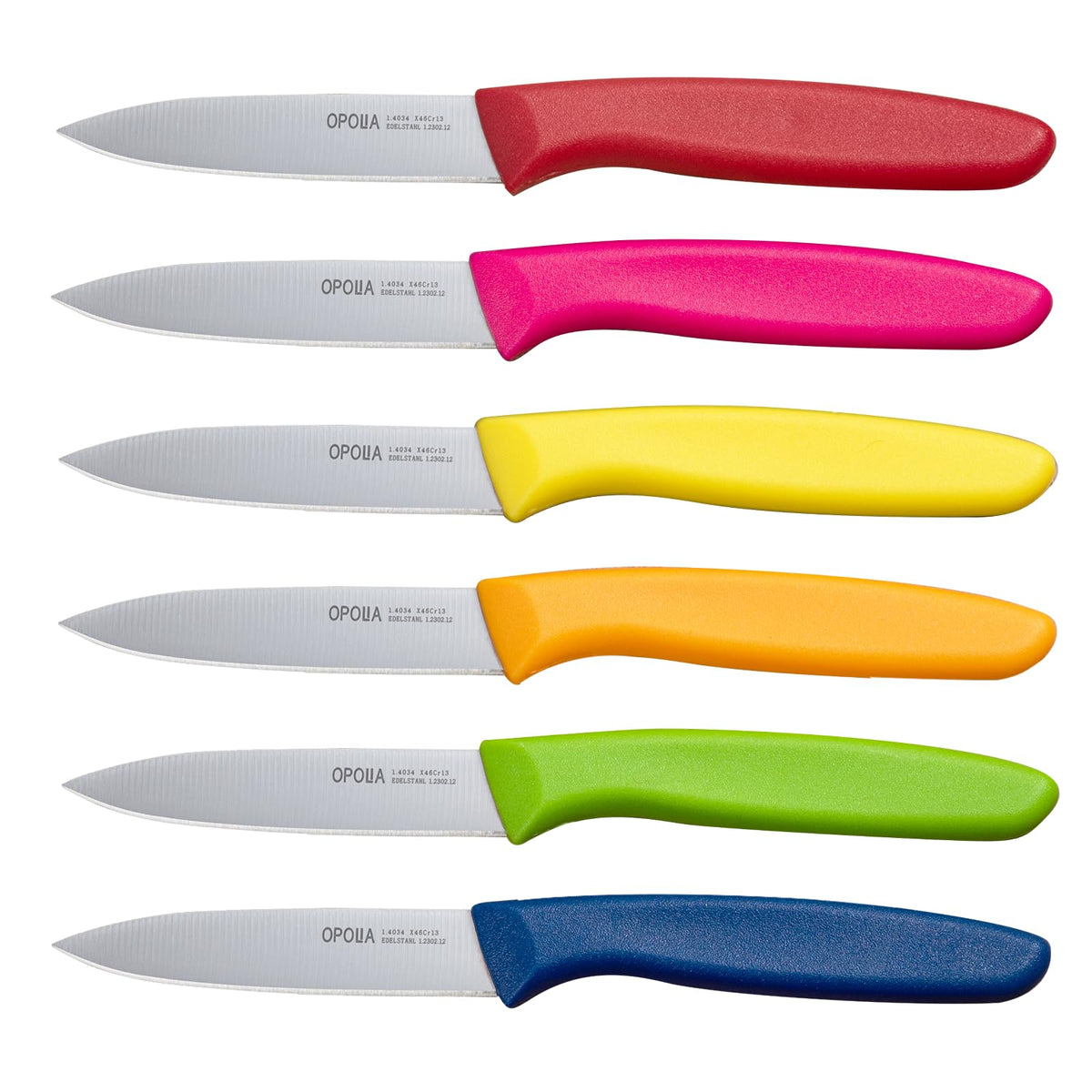 Fruit Knife Set of 6,Straight Edge,Stainless Steel,PP Handle,Black
