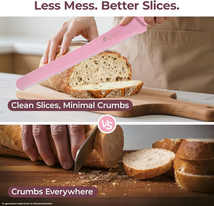 CoquusAid Bread Knife for Homemade Bread, World's 1st Double Serrated Knife