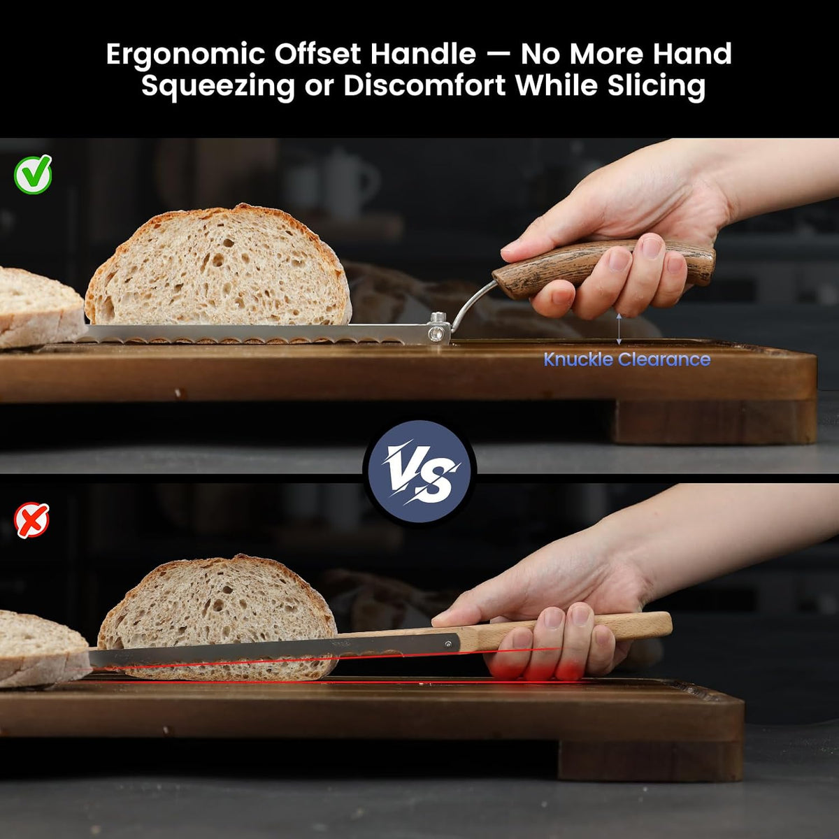 SYOKAMI 2026 Upgrade Bread Knife for Homemade Bread, World's 1st Bow-Design