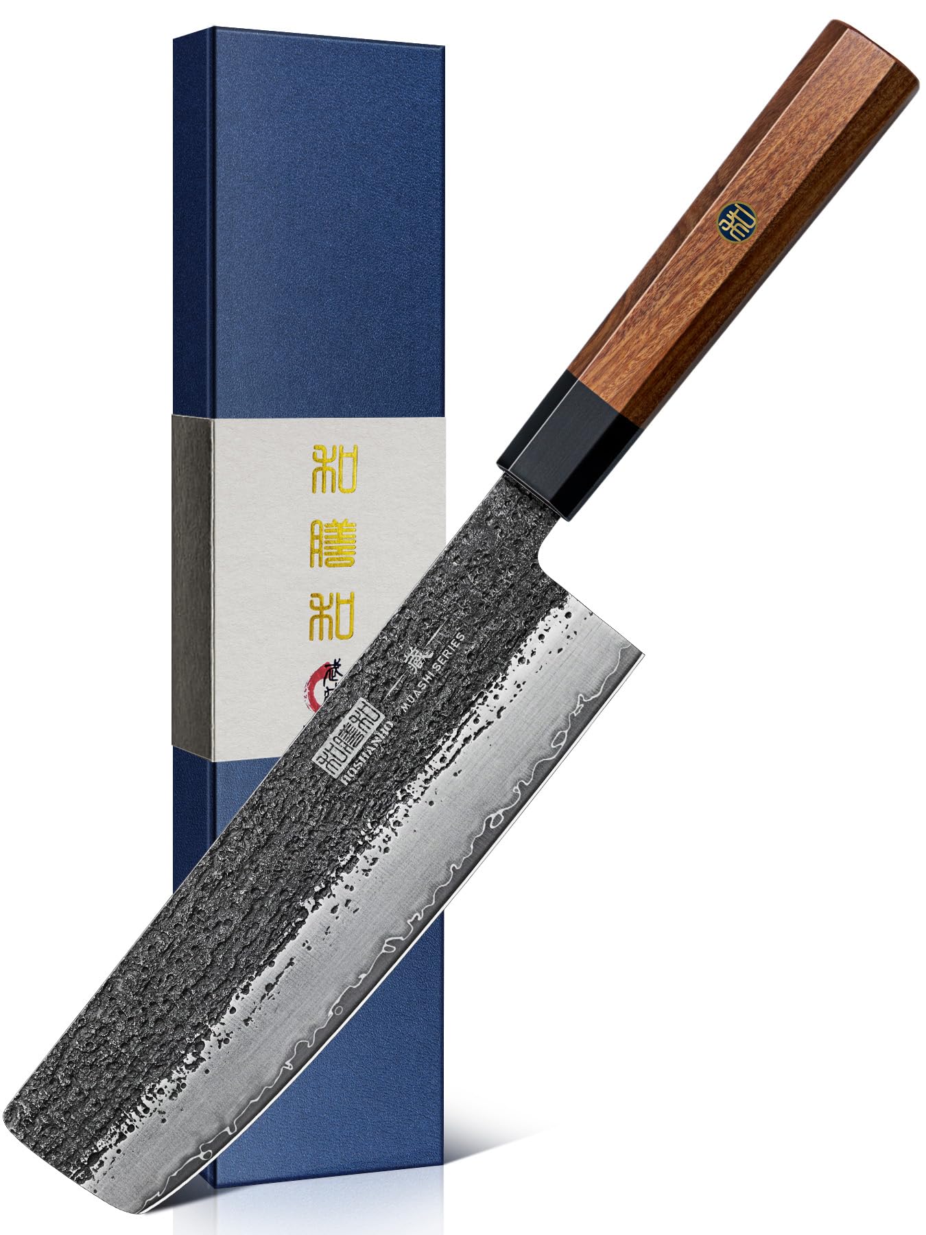 HOSHANHO Santoku Knife 7 Inch, Japanese Hand Forged Chef Knife for Kitchen
