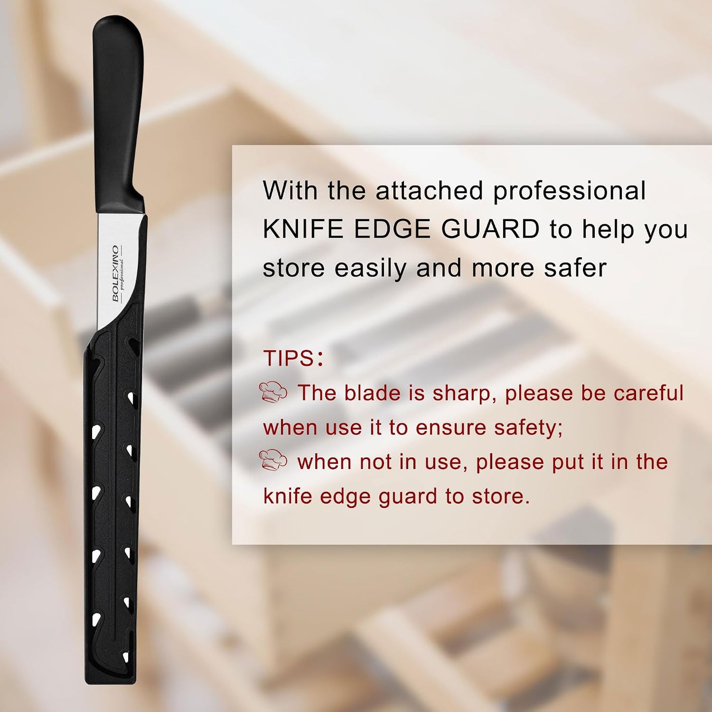 10 Inch Bread Knife Serrated for Homemade Bread Slicing W/Sheath