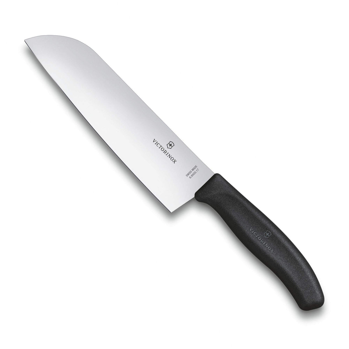 Victorinox Swiss Classic 7 Inch Santoku knife, Granton Blade, Black