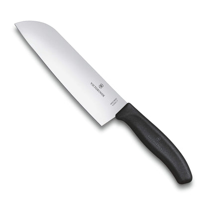 Victorinox Swiss Classic 7 Inch Santoku knife, Granton Blade, Black