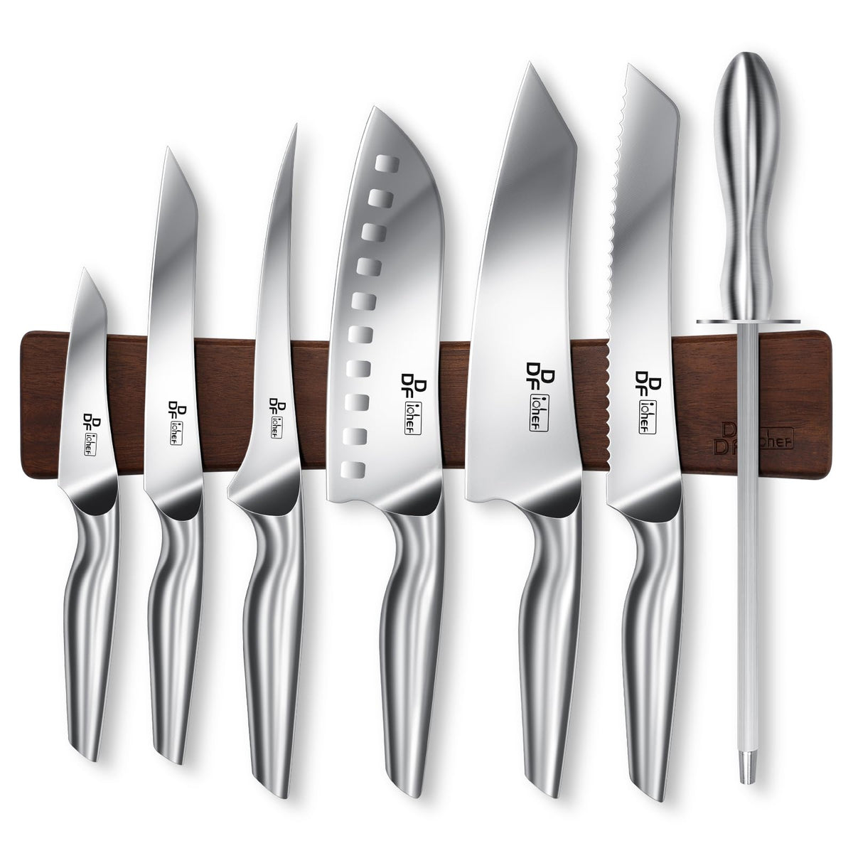 Chef Knife 7 Inch, High-Carbon Stainless Steel Santoku, Dishwasher Safe