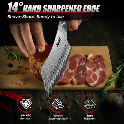 Huusk Japanese Santoku Knife 7" - Professional Chef Knife for Kitchen