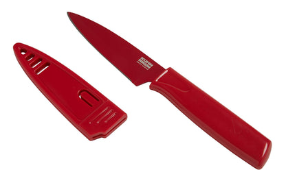 Kuhn Rikon Colori® Paring Knife – 4 Inch Japanese Stainless Steel, Nonstick Blade, Ergonomic Handle & Sheath, Rainbow