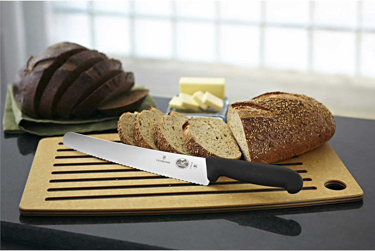 Victorinox Fibrox 10.25-Inch Bread Knife with Serrated Edge and Black Handle