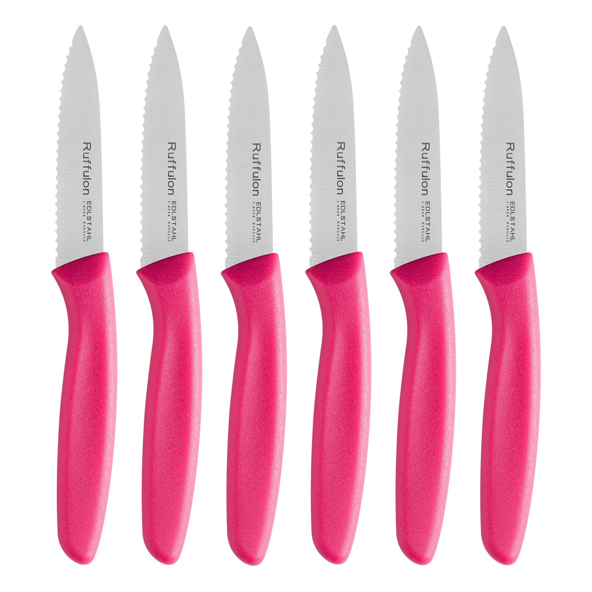 Serrated Paring Knife,Stainless Steel,6 Piece Fruit Knife,Colorful