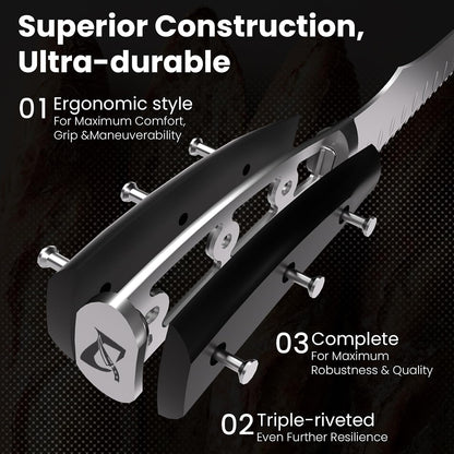 CoquusAid Resharpenable Bread Knife for Homemade Bread, 10.6'' Bread Slicer