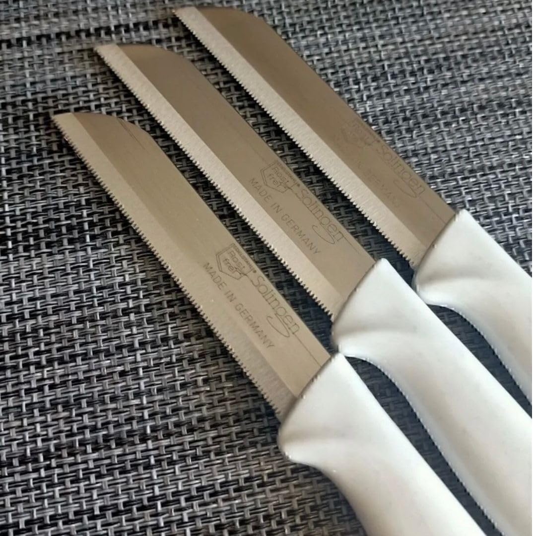 Quantity 6 Pcs Paring Knife Set – Sharp Serrated German Stainless Steel Solingen Kitchen Knives – Best Utility Chef Knives for Fruit & Vegetable Cutting, Multi Color