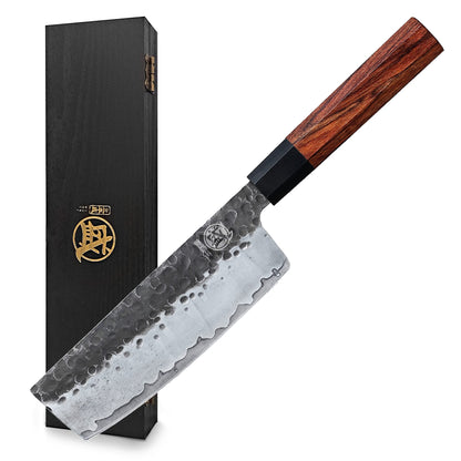 MITSUMOTO SAKARI 7-Inch Japanese Santoku Knife, San-Mai 9Cr18MoV