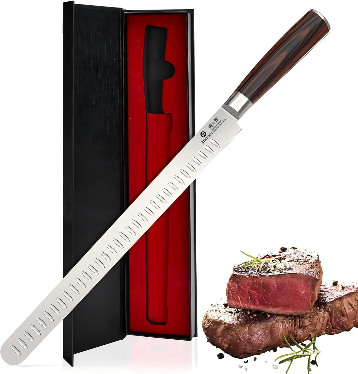 imarku Santoku Knife 7 Inch, Japanese Sharp High Carbon Stainless Steel