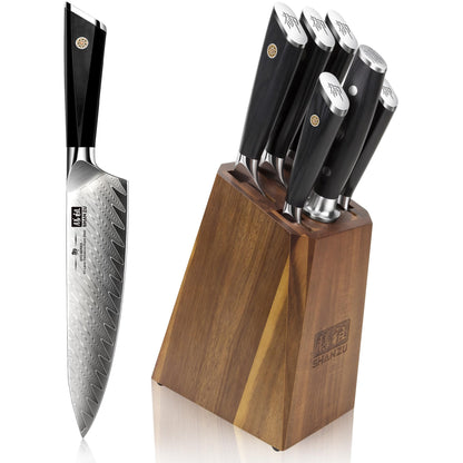 SHAN ZU Damascus Chef Knife Santoku Knife 7 Inch