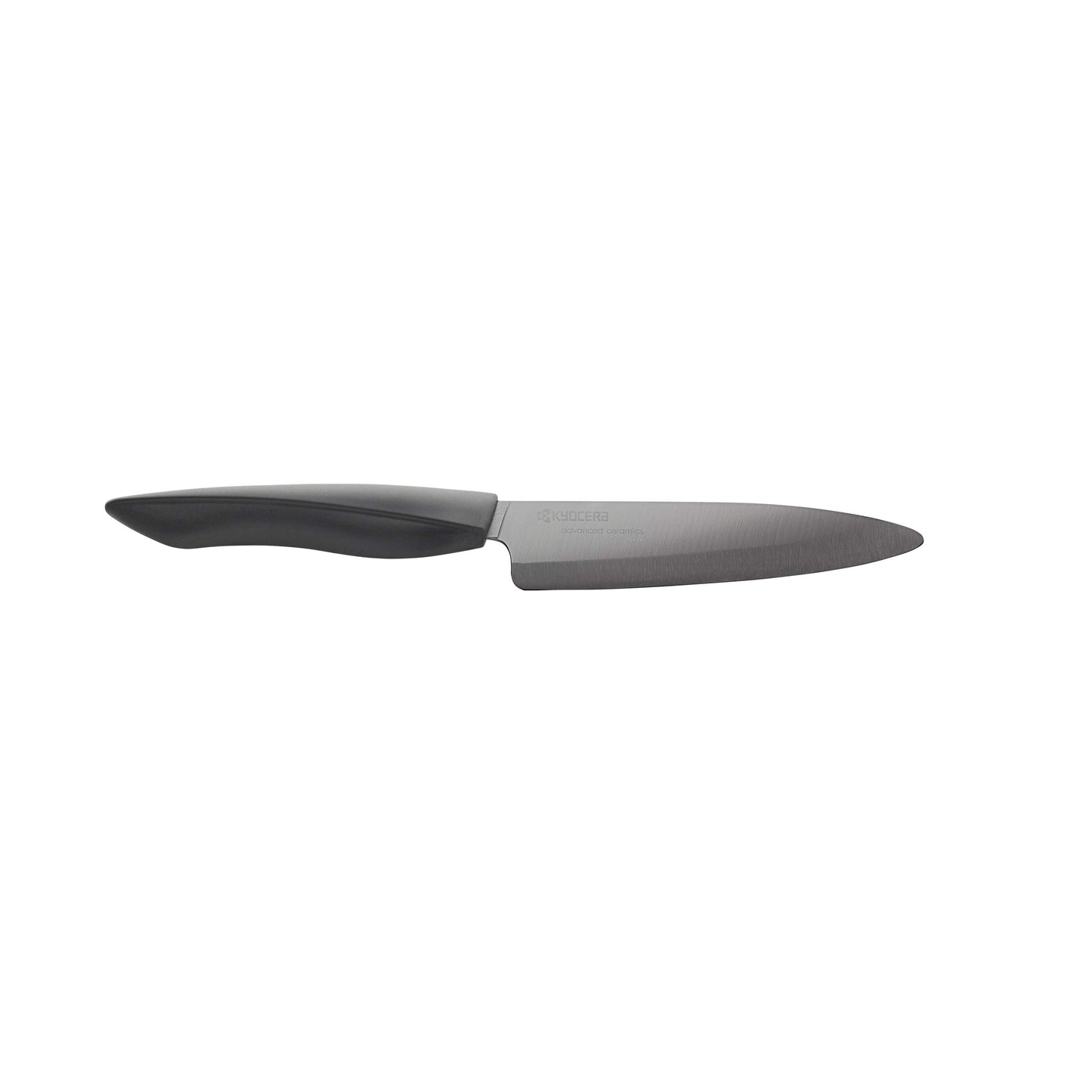 Kyocera Innovation Series Ceramic 6" Chef's Santoku Knife with Soft Touch Ergonomic Handle, Black Blade, Black Handle