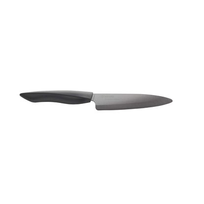Kyocera Innovation Series Ceramic 6" Chef's Santoku Knife with Soft Touch Ergonomic Handle, Black Blade, Black Handle
