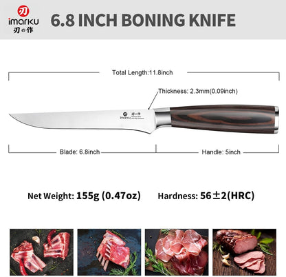 imarku Fillet Knife 6 Inch, German High Carbon Stainless Steel Boning Knife