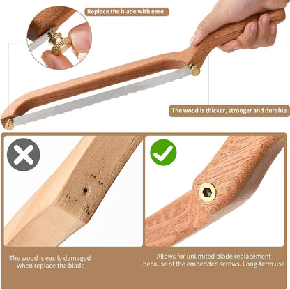 Uprichya Bread Knife for Homemade Bread Sourdough, Serrated Bread Slicer & Bread Bow Knife with Ergonomic Grip for Easy, Clean & Even Slicing
