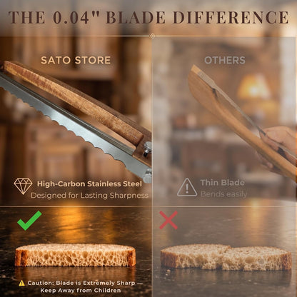 SATO Adjustable Bread Knife for Sourdough, Baguettes & Homemade Bread