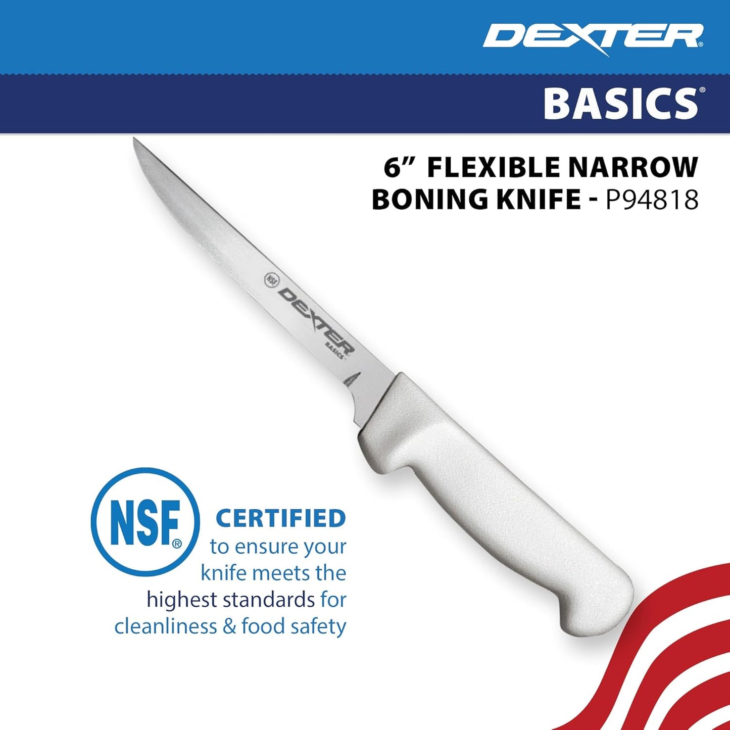 Dexter-Russell P94818 Basics 6" Narrow Flexible Boning Knife, NSF