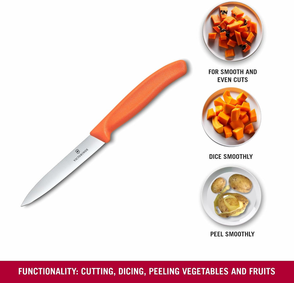 Victorinox Swiss Classic 4 Inch Straight Edge Paring Knife - Orange