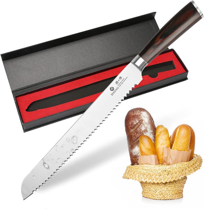 imarku Bread Knife,10 In German Professional Homemade Bread Slicing Knife