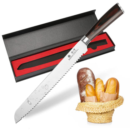imarku Bread Knife,10 In German Professional Homemade Bread Slicing Knife