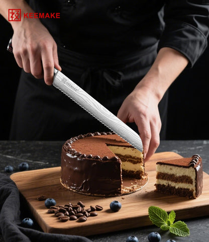KEEMAKE 10 Inch Bread Knife for Homemade Bread, Serrated Sourdough Knife