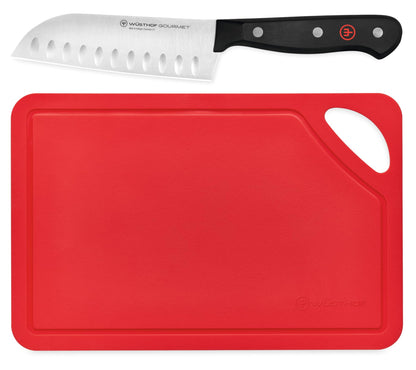WÜSTHOF Gourmet 5" Hollow Edge Santoku Knife, Black