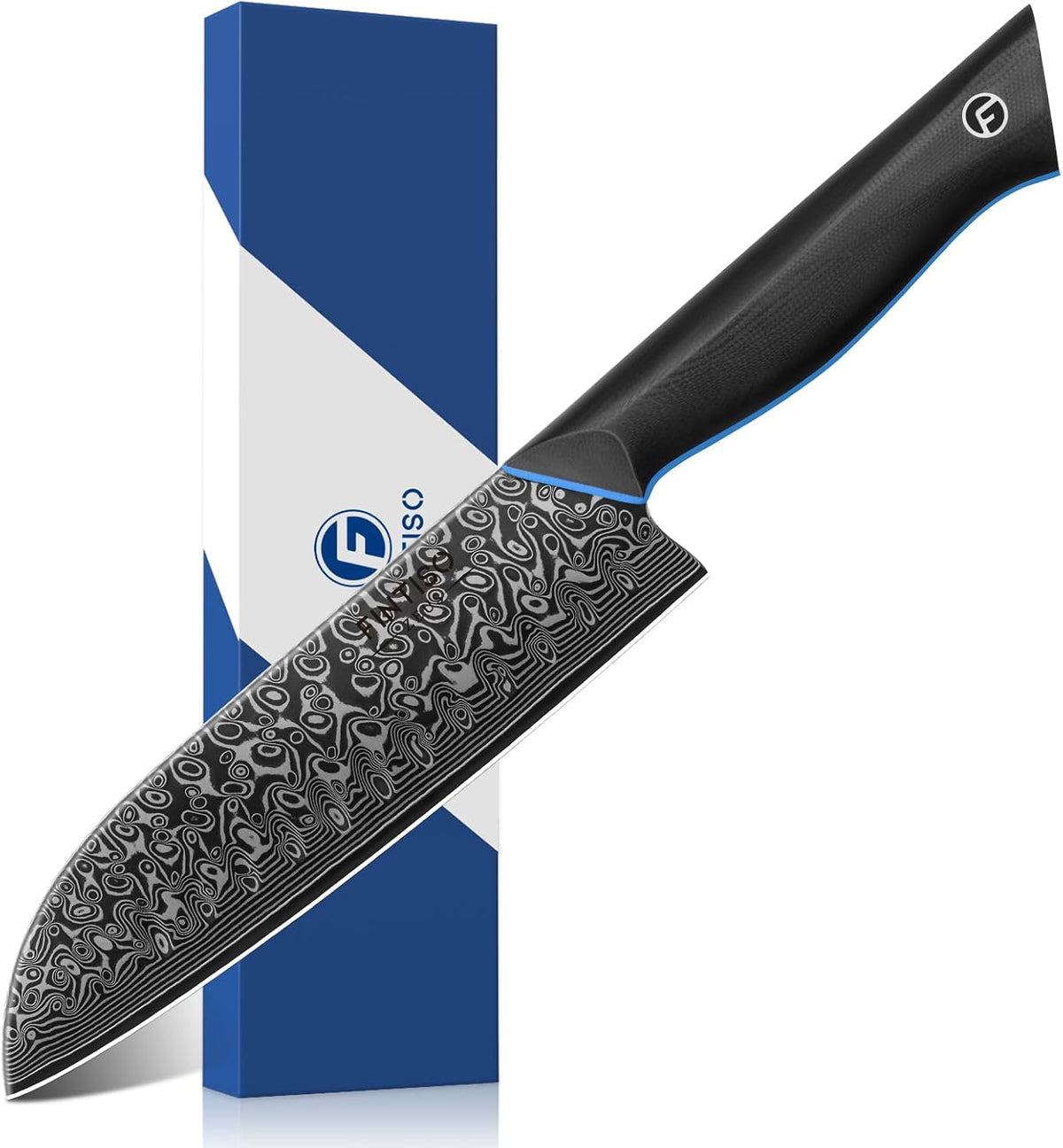 Santoku Knife 7 Inch, 67-Layer Damascus Steel Chef Knife with G10 Handle