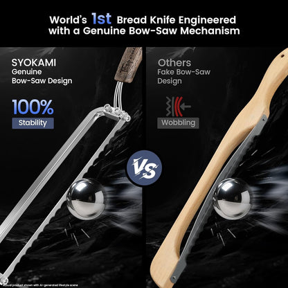 SYOKAMI 2026 Upgrade Bread Knife for Homemade Bread, World's 1st Bow-Design