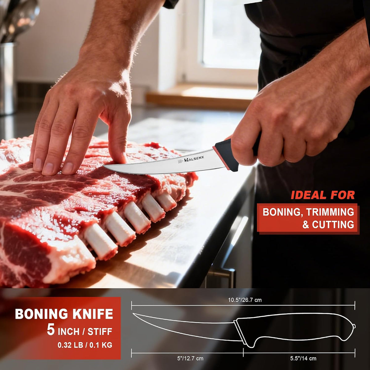 5" Boning Knife, Professional Meat Trimming with SoftGrip Handle