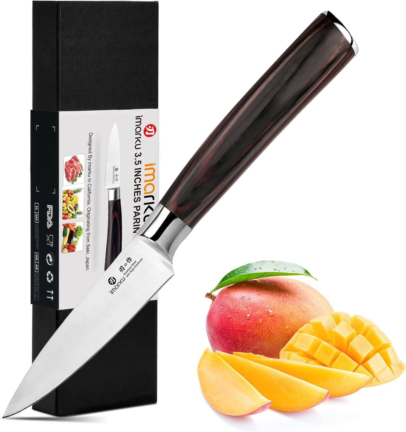 imarku Paring Knife 3.5 Inch, Japanese High Carbon Stainless Steel