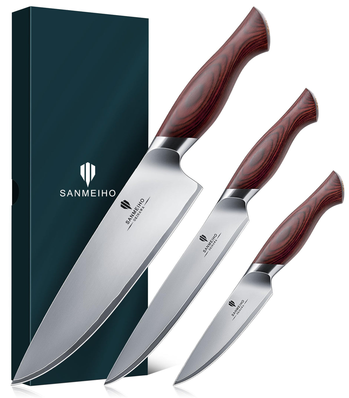7 Inch Chef Santoku Knife, High Carbon 10Cr15Mov Stainless Steel