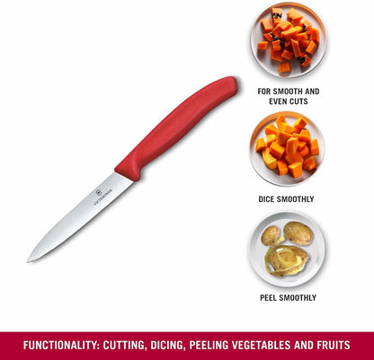 Victorinox Swiss Classic 4 Inch Straight Edge Paring Knife - Red