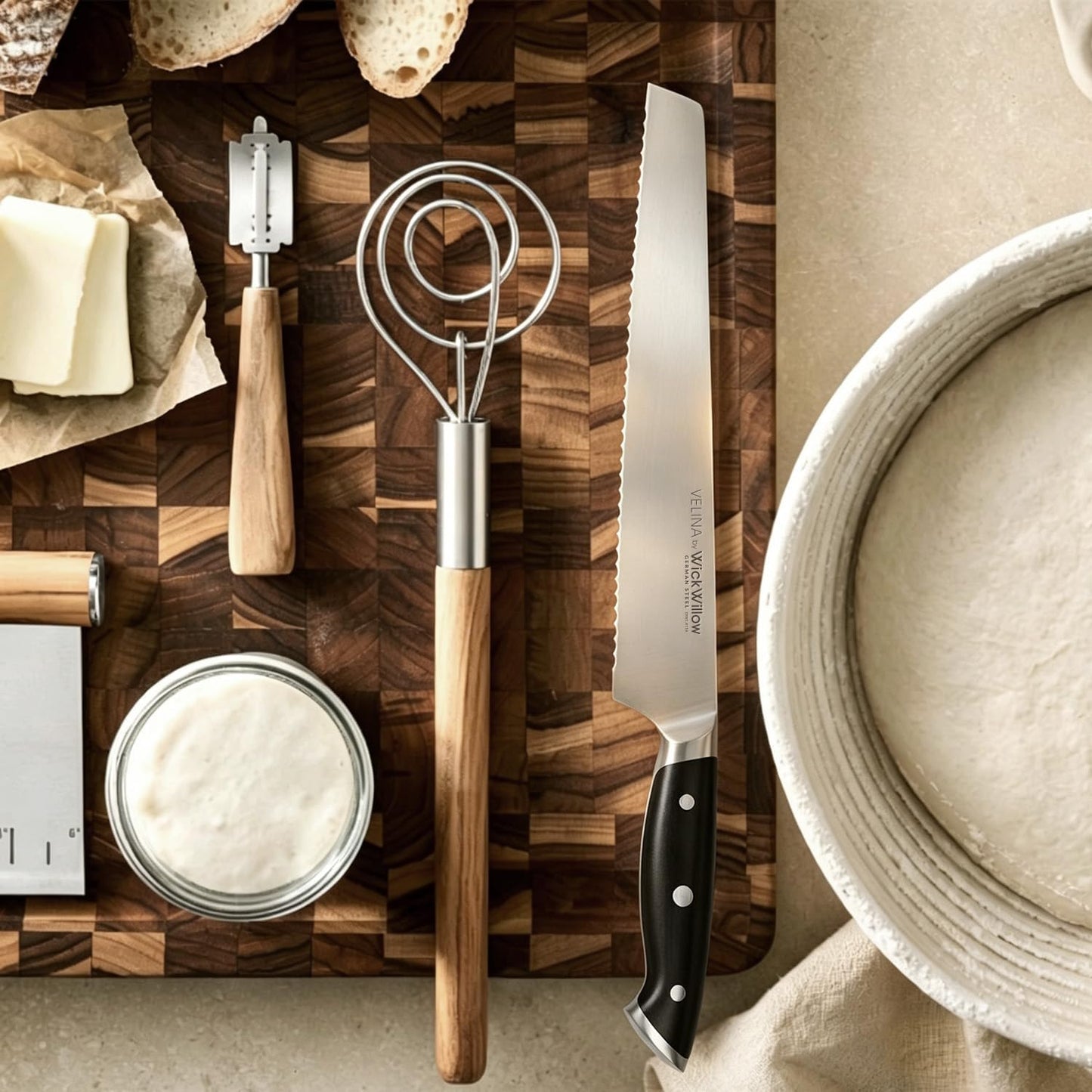 WICKWILLOW 10” Bread Knife – Razor Sharp German High-Carbon Stainless Steel