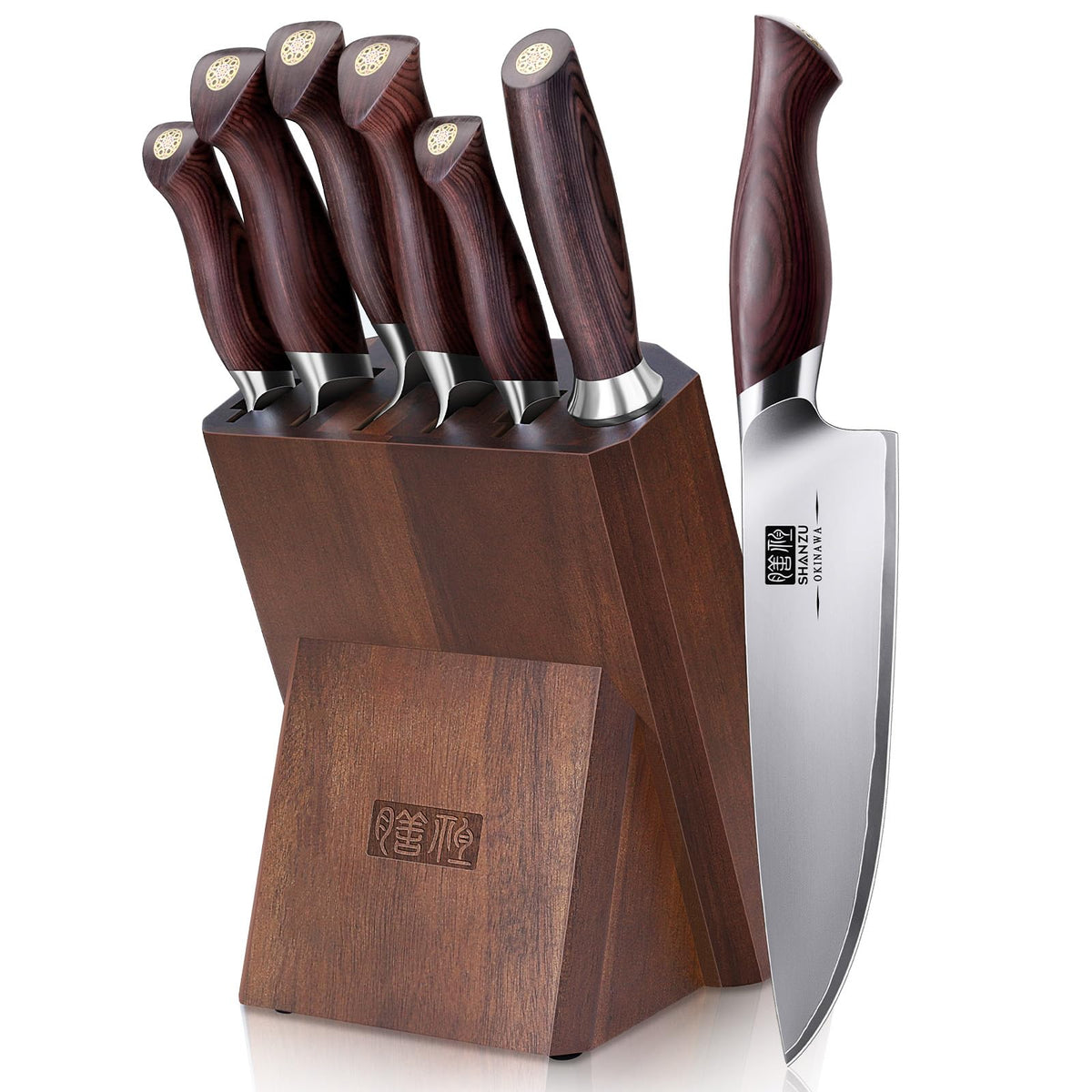 7 In Chef Knife,SHAN ZU 10Cr15Mov High Carbon Stainless Steel Santoku Knife