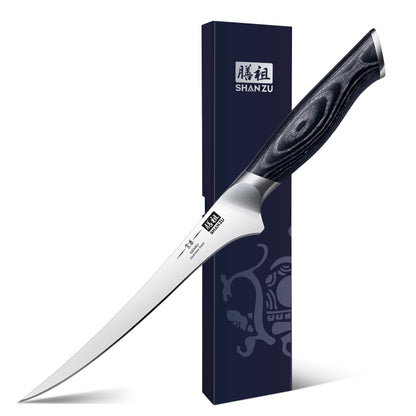 SHAN ZU 7 Inch Fillet Knife, Japanese Super Steel Boning Knife