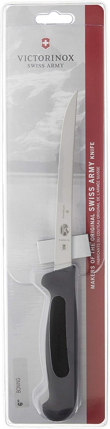 Victorinox Fibrox 6-In Curved Boning & Fillet Knife, Flexible Steel Blade