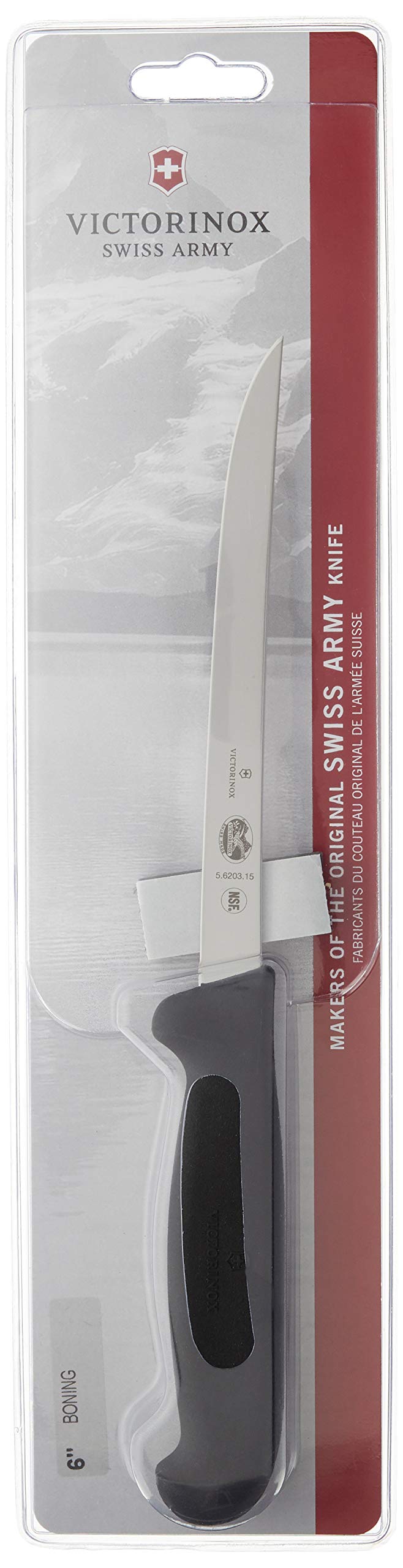 Victorinox Fibrox 6 Inch Flexible Boning Knife, Straight Blade, Black