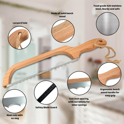 ROYOROYI Sourdough Bread Knife for Homemade Bread, 16-Inch Bread Slicer