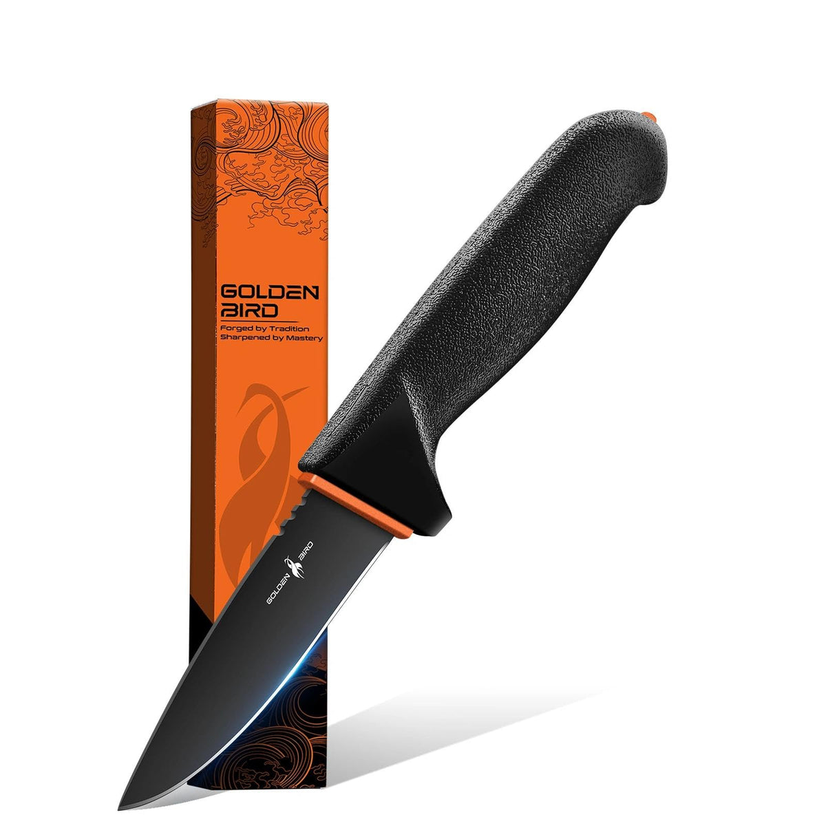 Golden Bird 6 Inch Curved Boning Knife for Meat Cutting with Non‑Slip Grip