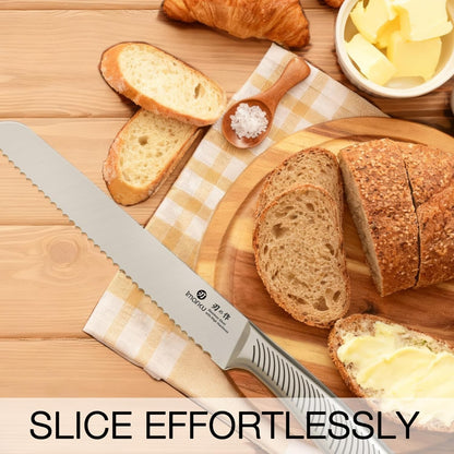 imarku Bread Knife 10 Inch: Japanese High Carbon Stainless Steel